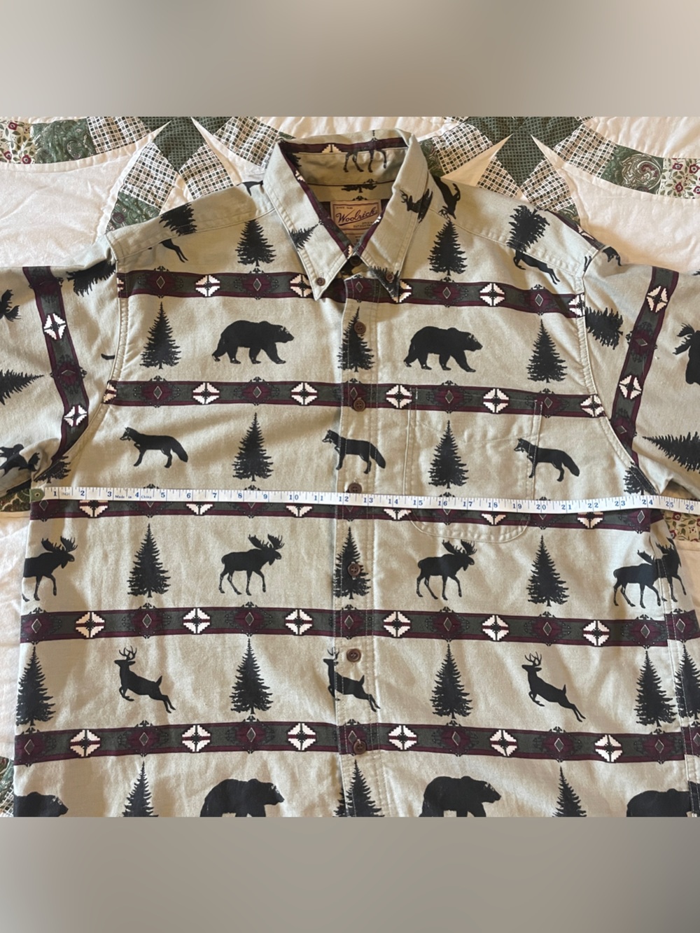 Vintage Woolrich Button Up Shirt Wildlife Pattern Extra Large Holiday Western - Picture 5 of 6